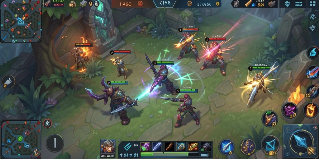 Tampilan gameplay MOBA yang intens di AIFA66.