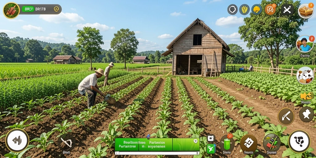 Tampilan menarik dari gameplay pertanian di BRO178.