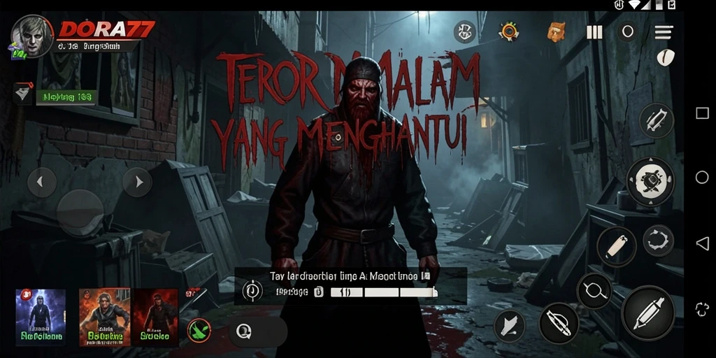 Tampilan menakutkan dalam gameplay DORA77 yang mencekam.