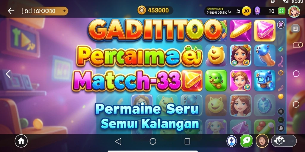 Tangkapan layar gameplay seru GADAITOTO menampilkan momen mencocokkan permata.
