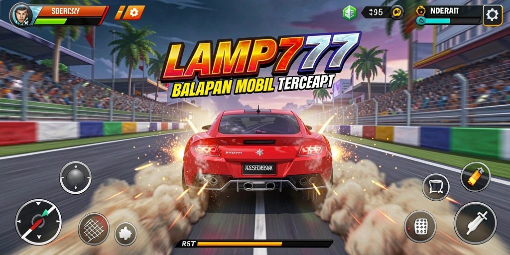 Screenshot gameplay LAMPU777 yang menampilkan balapan mendebarkan.
