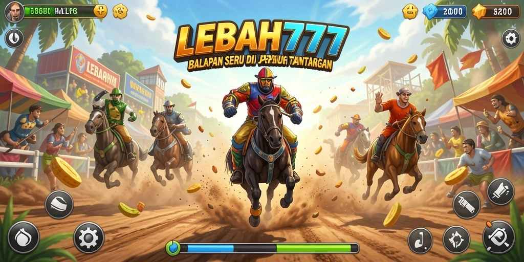 Gameplay menarik di LEBAH777 dengan mobil balap yang cepat.