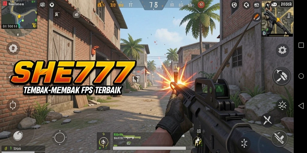 Tangkapan layar menunjukkan aksi intens dan grafis menakjubkan dari SHE777.