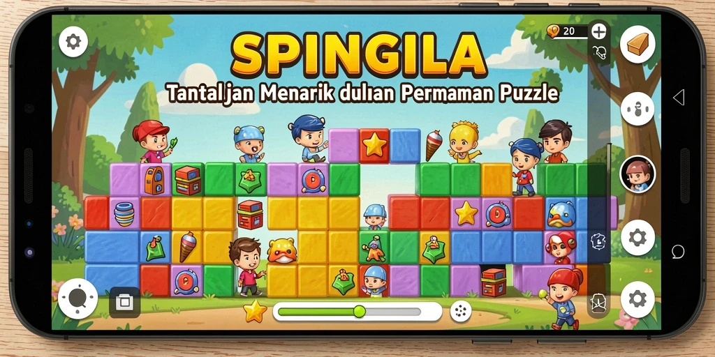 Tampilan gameplay SPINGILA yang menarik dan penuh tantangan.