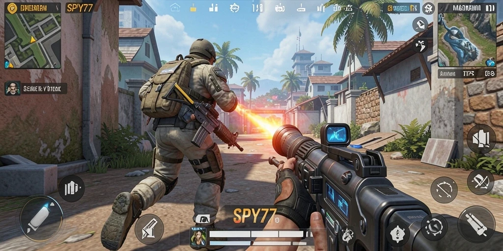 Tangkapan layar SPY77 menunjukkan aksi seru dalam pertempuran TPS.