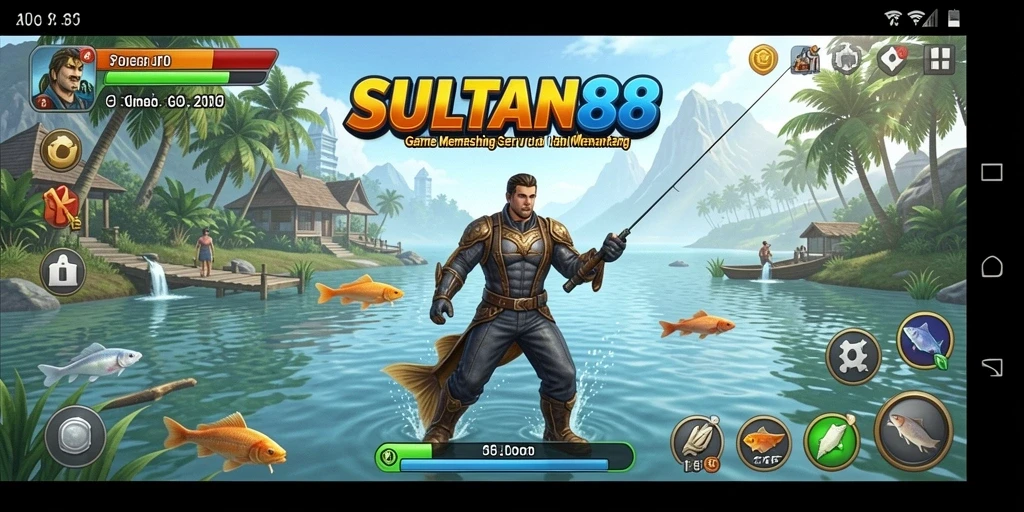 Tampilan gameplay SULTAN88 dengan grafis memukau saat memancing.