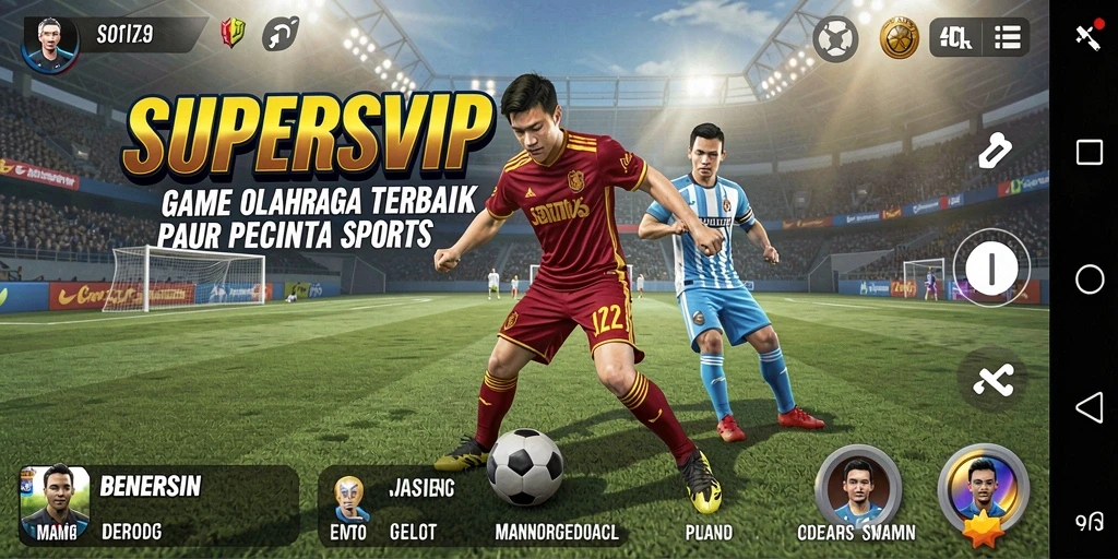 Tampilan dari gameplay <strong>SUPERSVIP</strong> yang seru dan kompetitif di arena olahraga.